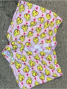 Women’s Pink Duck-Print Pajama Shorts